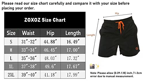 ZOXOZ Mens Swimming Shorts Board Shorts Waterproof Quick Dry Beach Shorts Swim Trunks Summer Casual Surf Shorts with Pockets Mesh Lining Dark Blue M