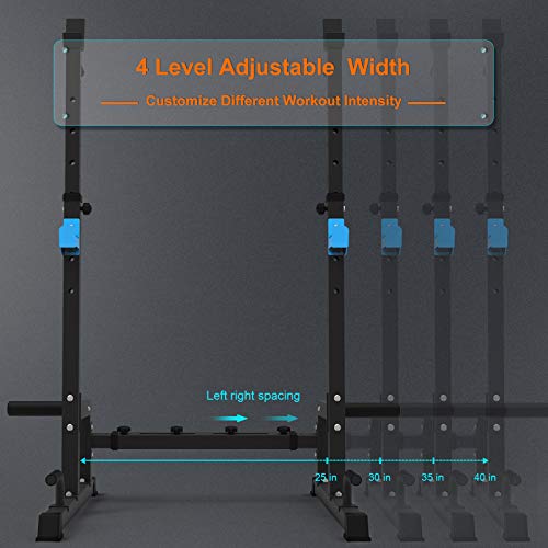 JX FITNESS Squat Rack Multi-Function Barbell Rack Height Adjustable Dip Stand Home Gym Weight Lifting Bench Press Dip Station Push up Portable Strength Training Dumbbell Rack