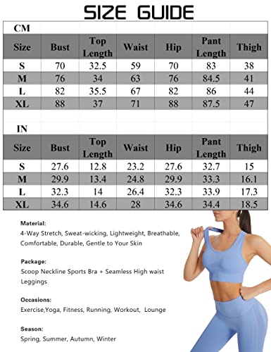 VALANDY Workout Sets for Women Activewear 2 Piece High Waist Seamless Leggings Sports Bra Sportsuit for Gym Training Jogging Outfits