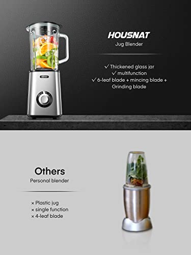 Blenders for Kitchen, 3 in 1 Jug Blender with 1.5L Glass Jug | Stainless Steel Blades, 3 Speed Control with Pulse | Mixer Grinder with Coffee/Spice Grinder Mill Included | 450W