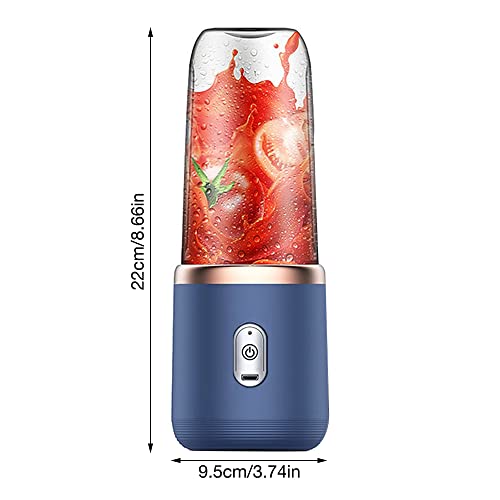 HOVCEH Portable Blender Mini, Fresh Juice Blender, USB Personal Mixer with a Juice Smoothie Cup 6 Blades, 450ml Portable Blender Shakes for Travel, Car, Gym, Personal Baby Food