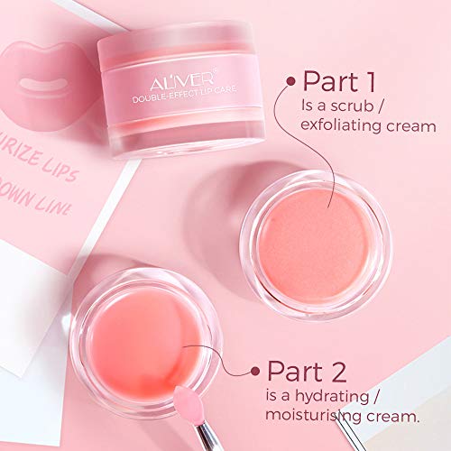 Lip Sleep Mask with Collagen Peptide, Peach Lip Scrub Overnight Moisturizer for Lip Skin Care and Lip Treatment Repairs Dry&Chapped&Peeling&Cracked Lips, a Lip Balm for Lip Care (Peach)