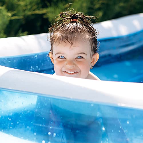 Supply Cube 2.6M Inflatable Paddling Pool | Swimming Pool Garden Games with Self-Adhesive Repair Patch | Rectangular Paddling Pool for Adults & Kids | Paddling Pool for Toddlers