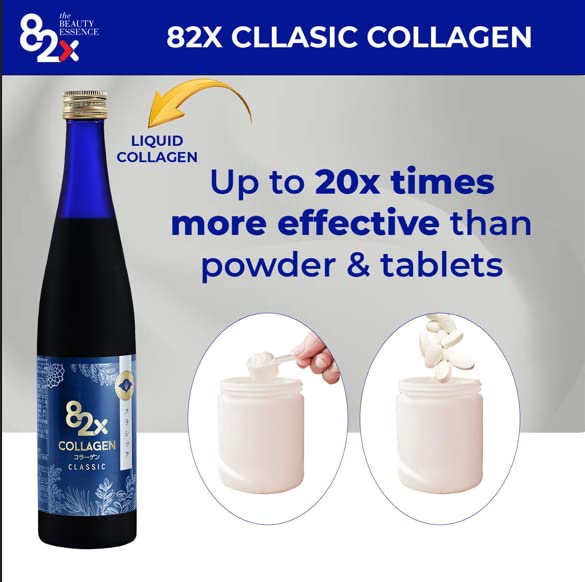 82X Classic Collagen - Marine Fish Tuna Collagen Peptides Liquid Drink for Skin Hair Nails from Japan with 82 Fermented Plants, Vitamins, Minerals & Supplements