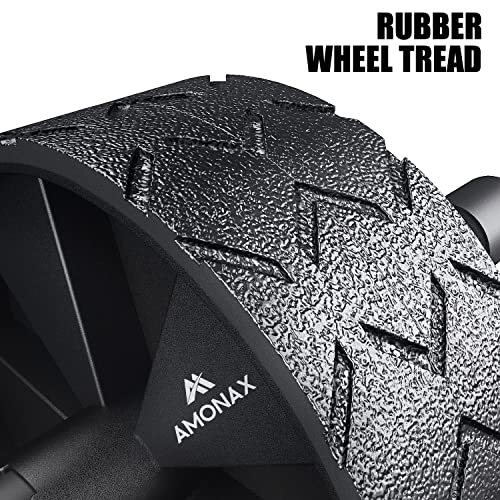 Amonax Convertible Ab Wheel Roller with Large Knee Mat for Core Abs Rollout Exercise. Double Wheel Set with Dual Fitness Strength Training Modes at Gym or Home