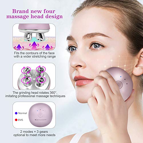 MYCARBON Face Massager Rollers EMS Facial Toning Lifting Machine Electric Skin Care Beauty Device Wrinkle Remover, Anti-Aging, Skin Tightening, Improve Facial Contour