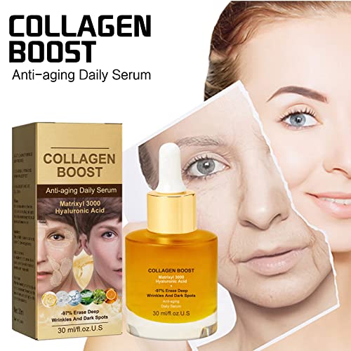 Collagen Serum For Face Serum - Serum Face With Collagen, Organic Aloe Vera, Vitamin C - Lighten Dark Spots,Anti Aging & Wrinkle - Light-Weight And Non-Greasy (1 pcs)