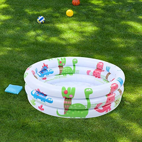 Inflatable Pool, Round Inflatable Baby Toddlers Swimming Pool Portable Bath Tub Children Little Pump Cartoon for Indoor Outdoor Garden Yard Backyard Pet Bathing Tub