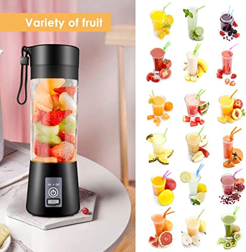 Portable Blender, Personal Blender [Upgraded Version], Travel Blender Maker 380ML USB Rechargeable Juicer Mixer Blender With 6 Stainless Steel Blades, Multi-Function Juice For Office,Sports,Travel