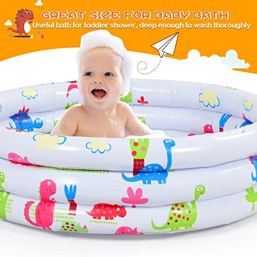 Paddling Pools for Kids, Baby Inflatable Swimming Pool with 3 Ring Inflatable Safety Bubble Bottom, Portable Inflatable Paddling Pools Indoor Outdoor Water Play Swimming Pool for Girls Boys Garden