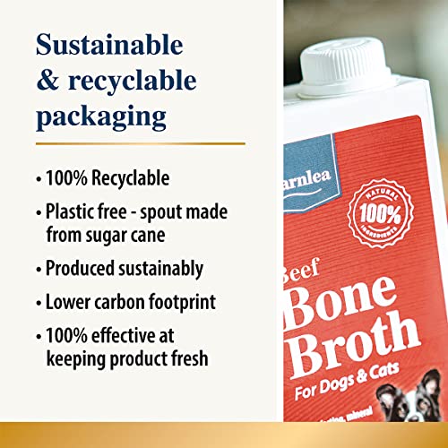 KARNLEA Real Bone Broth for Dogs & Cats | Beef | 100% Natural | Cupboard Friendly Liquid | Highest Collagen, Nutritious | Joint, Gut, Skin Health | Sickness and Recovery | UK 500ml