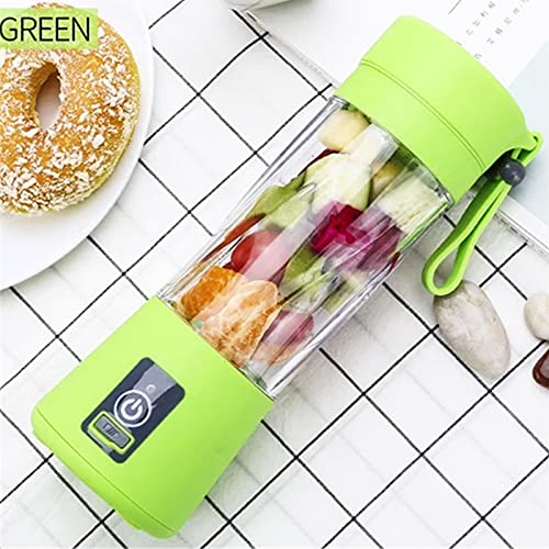 Portable Blender, Bottle for Smoothies and Shakes, Portable Smoothie Blender, Juicer Cup, Green 13Oz Personal Fruit Mini Blenders, USB Rechargeable Mixer With 6 Blades for Travel and Kitchen