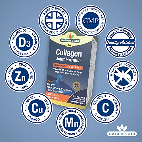 Natures Aid Collagen Joint Formula with Vitamin C, Copper and Manganese, Cartilage and Joint Health, 60 Capsules