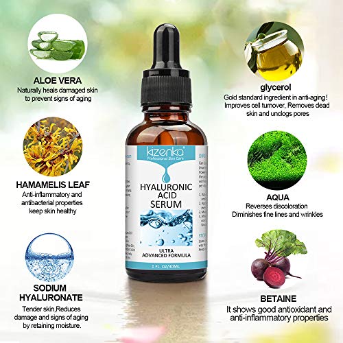 Hyaluronic Acid Serum for Dry Skin, Natural Anti Ageing & Anti Wrinkle Serum for Skin Face, Face Serum, Best Choice for Skin Care and Neck - 30ml