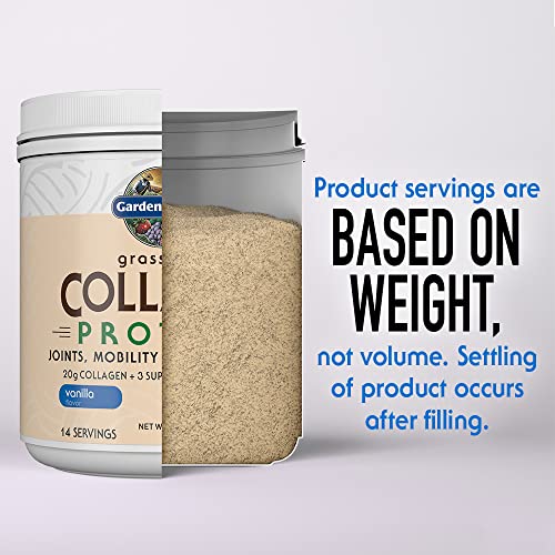 Garden of Life Grass Fed Collagen Protein Powder - Vanilla, 14 Servings, Collagen Powder for Joints Mobility Muscle Repair, Collagen Peptides Super Seeds Coconut MCTs, Keto Collagen Supplements 560g