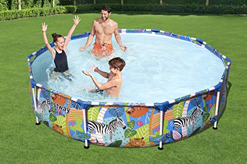 BESTWAY SAFARI SWIMMING POOL 305 cm 10FT Garden Round Frame Above Ground Pool Steel Pro