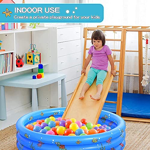 Paddling Pool for Kids, Inflatable Pool Swimming Pool for Kids Backyard Home Garden Summer Kids Paddling Pool Safety Non-Slip Outdoor Bathing Pool (100cm） (G80)