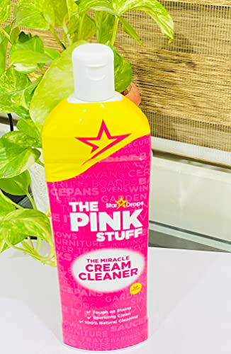 PKGE 850g Pink Stuff Cleaning Paste Non-Toxic with 750ml The Pink Stuff Spray & 500ml Pink Stuff Cream Cleaner Miracle Multipurpose Household Bathroom Cleaner Spray- Includes 1x Cleaning Sponge