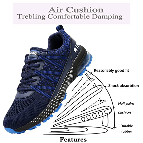 Mens Women Air Mesh Running Walking Trainers Athletic Fitness Sport Shoes Breathable Sneakers Blue 37 EU