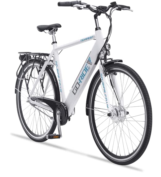 Go-Ride Electric Bike for Adults Men - Tempest E Bike, 3 Speed Gears, Colour LCD Display & Built-In 10.5AH Battery | Electric Bikes for Commuting & Riding with Family | 250W, 21inch frame