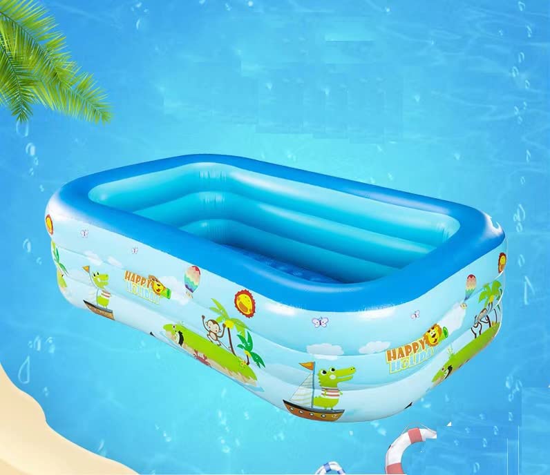 srn Inflatable Swimming Pool, Padding Pool Swim Centre Pools for Kids Adults Family Indoor Outdoor Garden Toys Game Above Ground Pool, Backyard, Garden, Summer Water Party, 130 x 90 x 40 cm