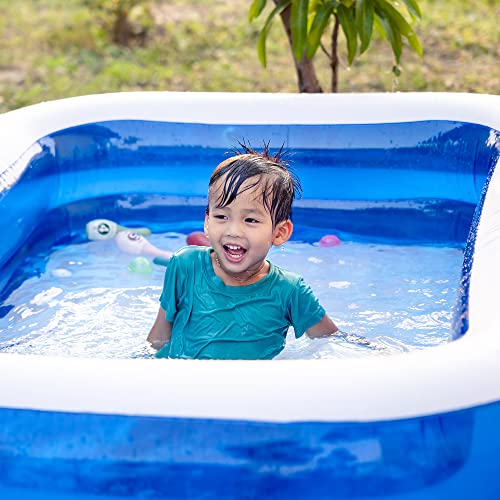 Supply Cube 2.6M Inflatable Paddling Pool | Swimming Pool Garden Games with Self-Adhesive Repair Patch | Rectangular Paddling Pool for Adults & Kids | Paddling Pool for Toddlers