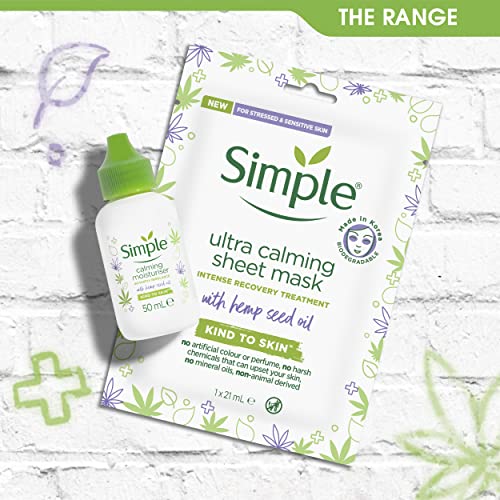 Simple Calming Moisturiser with organic hemp seed oil Skin Cream skincare for sensitive skin 50 ml