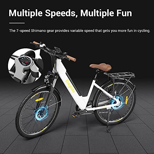 Eleglide Electric Bike, T1 Step-Thru Electric City E Bike, 27.5" Electric Bicycle Commute Trekking Bike with 36V 12.5Ah Removable Battery, LCD Display, Shimano 7 Gears System E Mountainbike for Adults