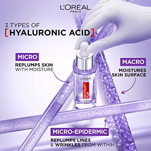 L'Oreal Paris Hyaluronic Acid Serum Revitalift Filler [+Hyaluronic Acid] Anti-Wrinkle Dropper Serum Large 50 ml