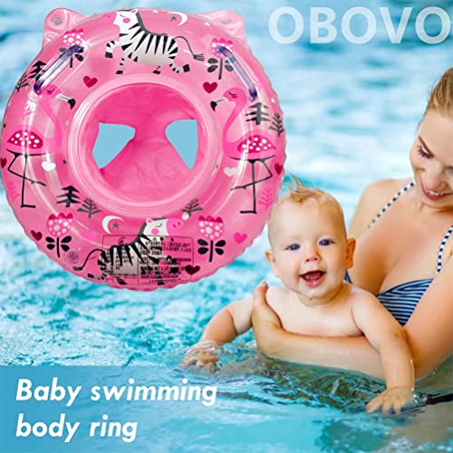 Baby Swimming Float, Inflatable Baby Swimming Ring with Seat Baby Float Ring for 3-36 Months Toddlers Kids Children （PINK）