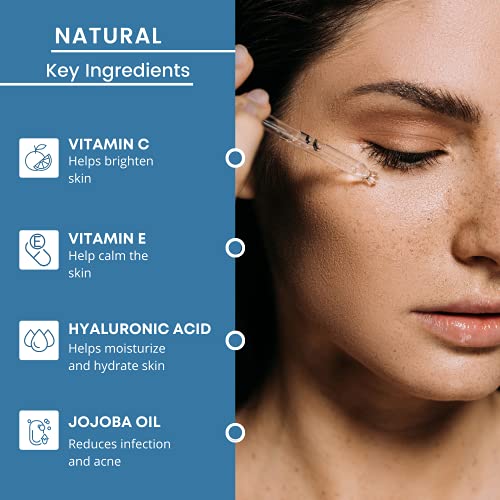 Natural Vitamin C Serum for Face- with Hyaluronic Acid, Ferulic Acid, Vitamin E - Premium Anti Aging & Anti Wrinkle Serum with Antioxidant Benefits