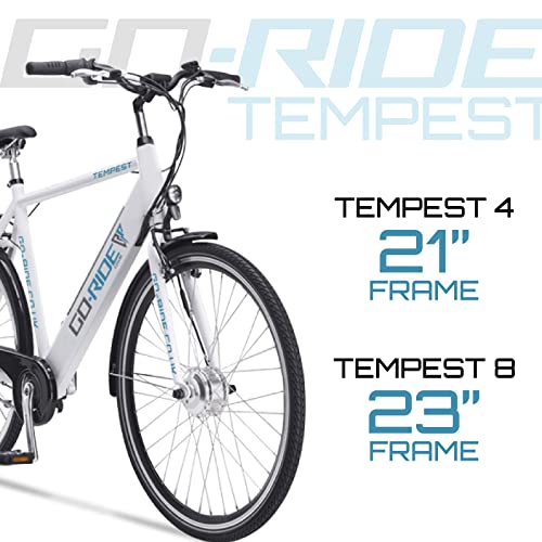 Go-Ride Electric Bike for Adults Men - Tempest E Bike, 3 Speed Gears, Colour LCD Display & Built-In 10.5AH Battery | Electric Bikes for Commuting & Riding with Family | 250W, 21inch frame