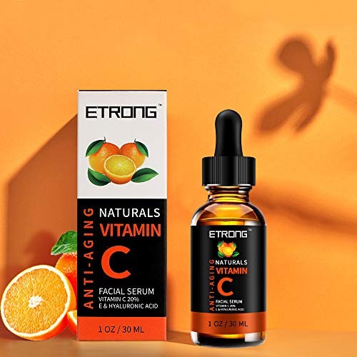 Vitamin C Serum Face with Hyaluronic Acid,Vitamin E,20% Vitamin C for Anti-wrinkle,Dark Circle,Fine Lines and Sun damage – Restore&Boost Collagen (30 ml)