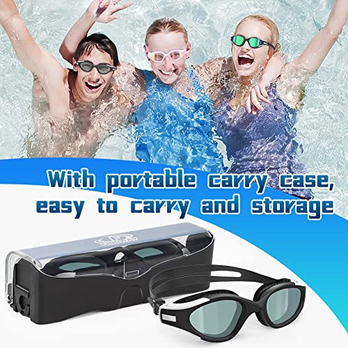 Findway Swimming Goggles, Anti Fog UV Protection Swim Goggles Soft Silicone Nose Bridge No Leaking Clear Vision Swim Glasses for Adult Men Women Junior