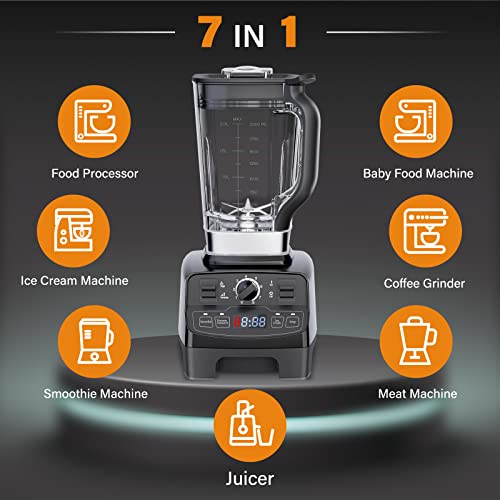 Enfmay Blender Smoothie Maker, 2000W Powerful Blender with 2L BPA Free Tritan Container, 8 Speeds Control 33000 RPM High-Speed Blender for Kitchen, 4 Presets Jug Blender Mixer for Smoothie/Ice/Nut