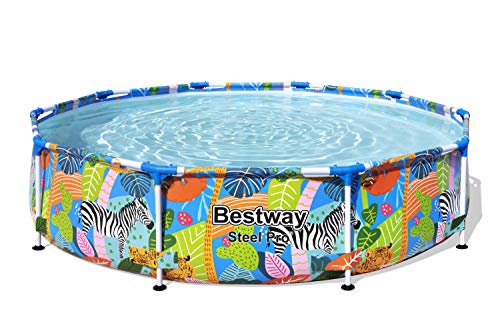 BESTWAY SAFARI SWIMMING POOL 305 cm 10FT Garden Round Frame Above Ground Pool Steel Pro