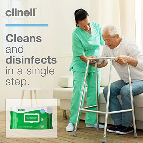 Clinell Universal Cleaning and Disinfectant Wipes for Surfaces (BCW200) - The Original Pack of 400 Regular Wipes - Multi Purpose Wipes, Kills 99.99% of Germs, Effective from 10 Seconds