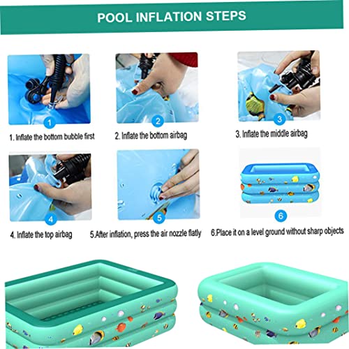 Paddling Pool, Inflatable Paddling Pools for Kids Cartoon Paddle Pool Small Swimming Pools for Gardens Outdoor Backyard Green 150CM