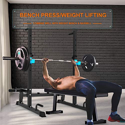 JX FITNESS Squat Rack Multi-Function Barbell Rack Height Adjustable Dip Stand Home Gym Weight Lifting Bench Press Dip Station Push up Portable Strength Training Dumbbell Rack