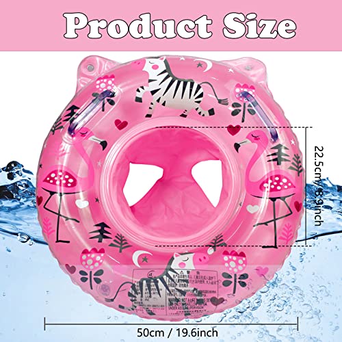 Baby Swimming Float, Inflatable Baby Swimming Ring with Seat Baby Float Ring for 3-36 Months Toddlers Kids Children （PINK）