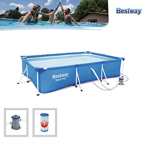 Bestway 56411_04 Steel Pro Pool Set Swimming Pool, 3300 Liters, Blue, 300 x 201 x 66 cm