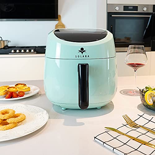 SOLARA Xtra Large Digital Air Fryer for Home Kitchen with 8 Preset Cooking Modes Recipes, eBooks and Videos | Aqua Xtra Large (5.5L)