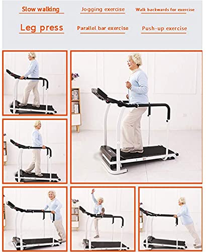 ZYQDRZ Three-In-One Foldable Manual Treadmill, Aerobic Mechanical Treadmill, Silent Treadmill with Extended Armrests, Household Mechanical Walking Machine,White