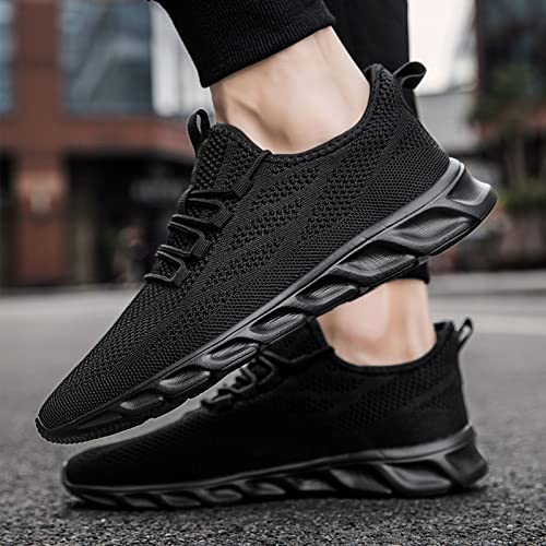 Linenghs Mens Trainers Running Shoes Lightweight Gym Trainers Summer Tennis Sports Shoes Fitness Outdoor Sneakers Black 8