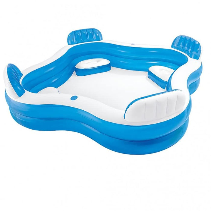 Paddling Pool for Kids - Inflatable Swimming Pool For Adults and Kids with Seats - Large Fun Lounger (229 x 229 x 66 cm)