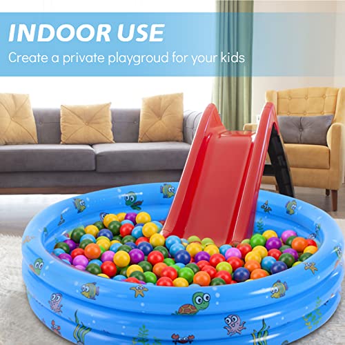 Inflatable Pool Jsdoin Foldable Kids Paddling Pool with Air Pump 51inch Outdoor Swimming Pool for Backyard Home, Garden, Summer Round Safety Non-Slip Outdoor Bathing Pool