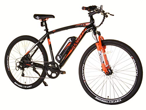 Swifty Electric Mountain Bike, 27.5 Inches, Black/Orange