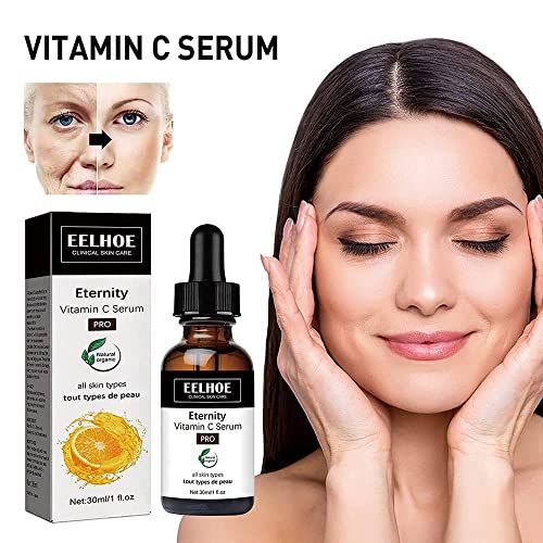 Eelhoe Eternity Vitamin C Serum, Vitamin C Serum for Face with Hyaluronic Acid, Eelhoe Eternity Dark Spot Corrector Remover, Anti-Aging Whitening Essence Face for Women and Men (1pcs)