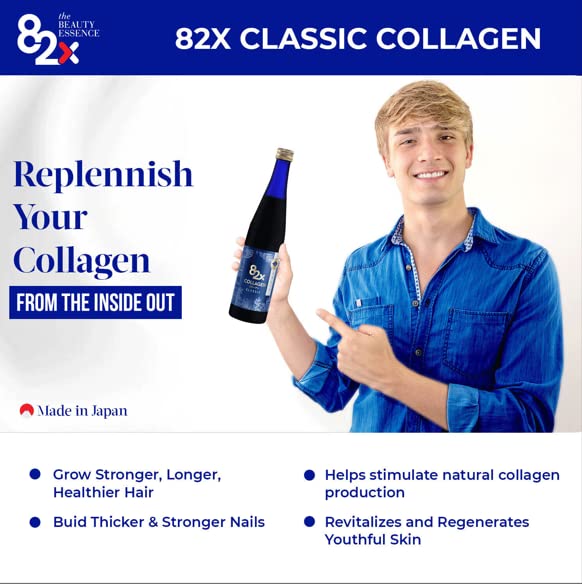 82X Classic Collagen - Marine Fish Tuna Collagen Peptides Liquid Drink for Skin Hair Nails from Japan with 82 Fermented Plants, Vitamins, Minerals & Supplements