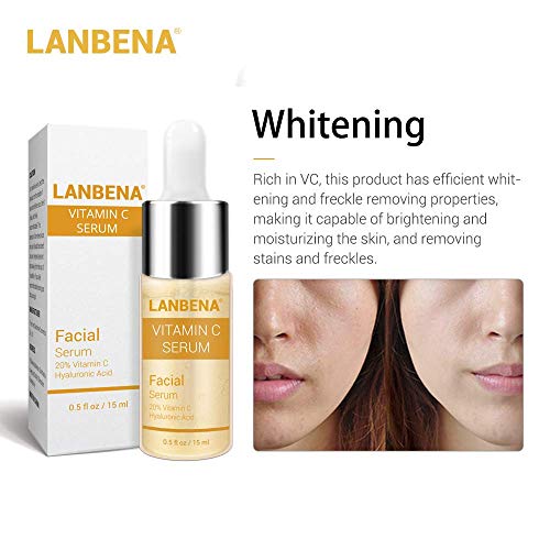 Vitamin C Serum with Hyaluronic Acid Anti-aging Moisturizing Facial Serum Remove the Dark Stain with Freckles for the Face, Neck and Décolleté, 15ml